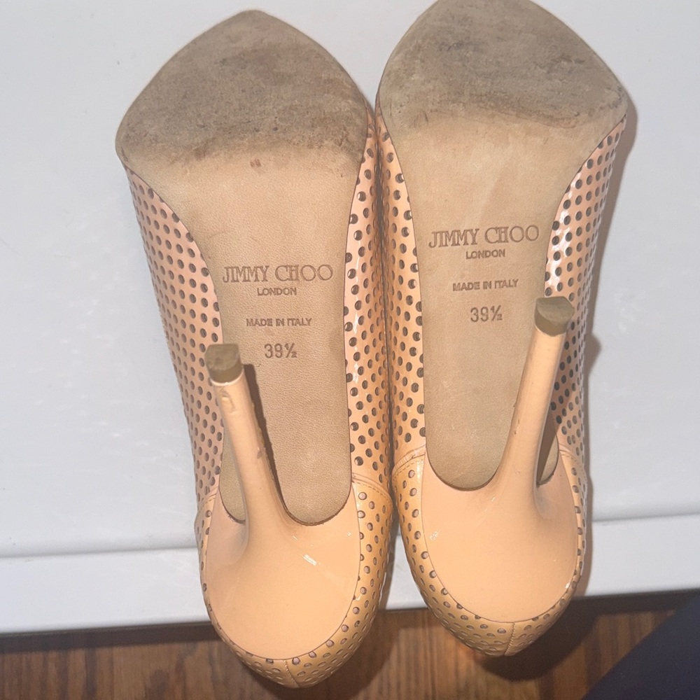 Jimmy Choo Perforated Nude Heels - Picture 10 of 16